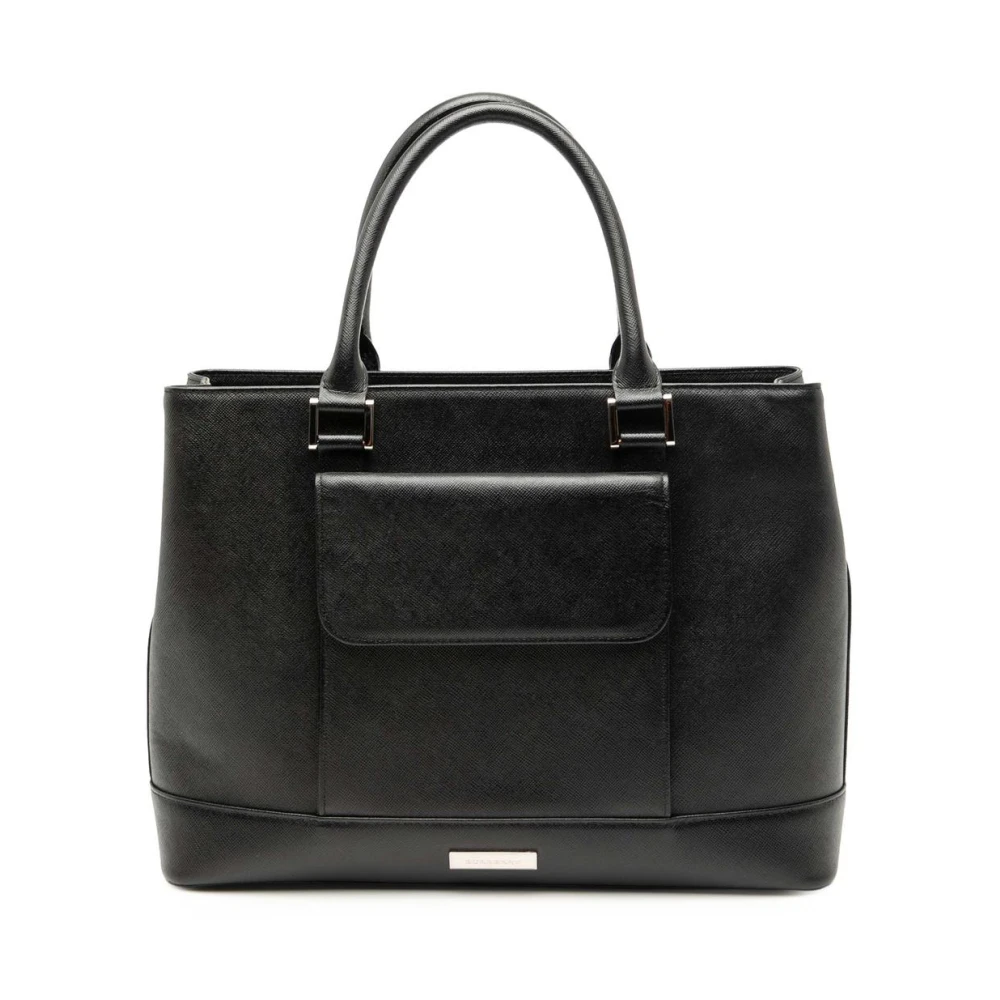 Burberry Vintage Women's Black Vintage Handbags, One Size, Pre-Owned Structured Satchel