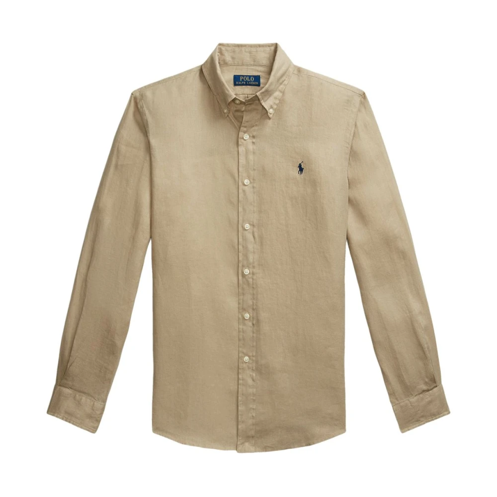 Polo Ralph Lauren Men's Beige Linen Button-Down Shirt