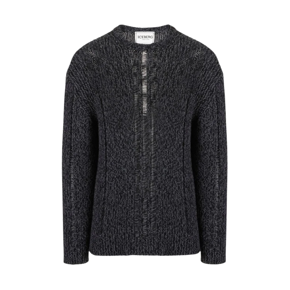 Iceberg Grijze wollen trui Black Heren