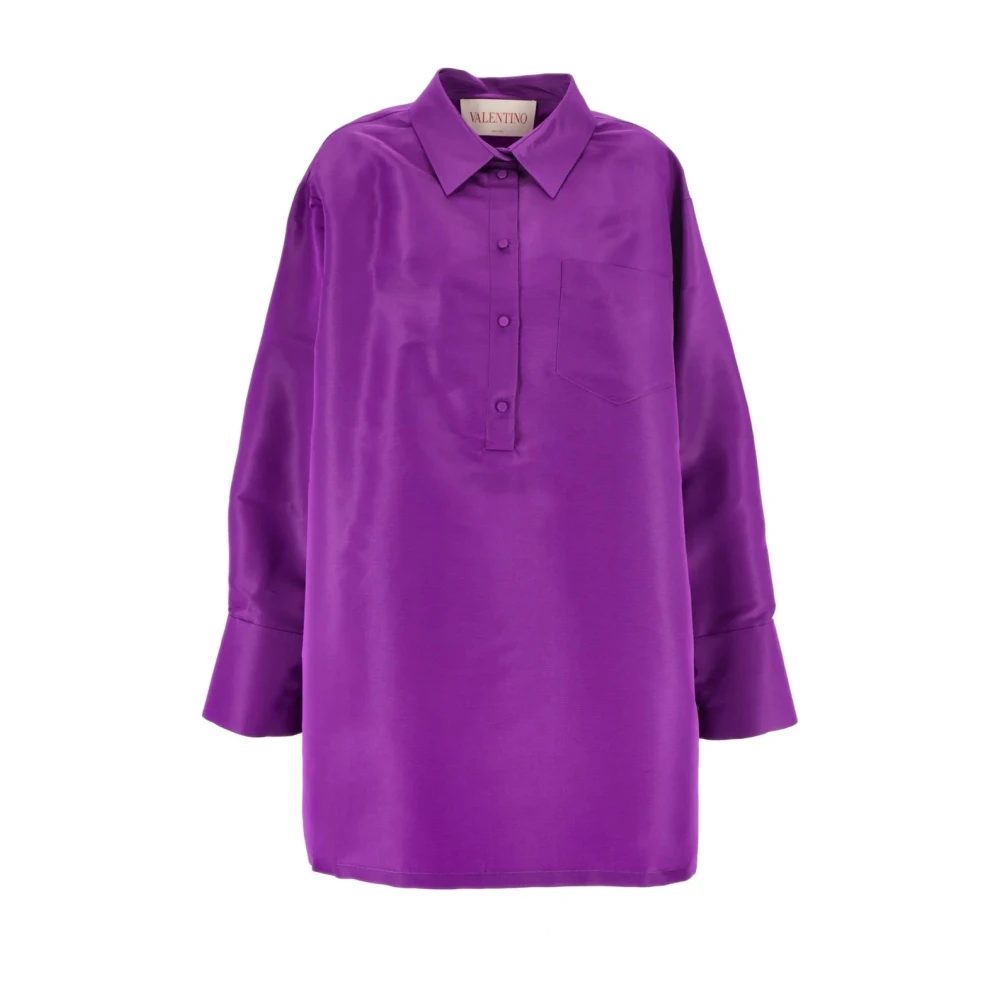 Valentino Women's Purple Silk Shirt Dress
