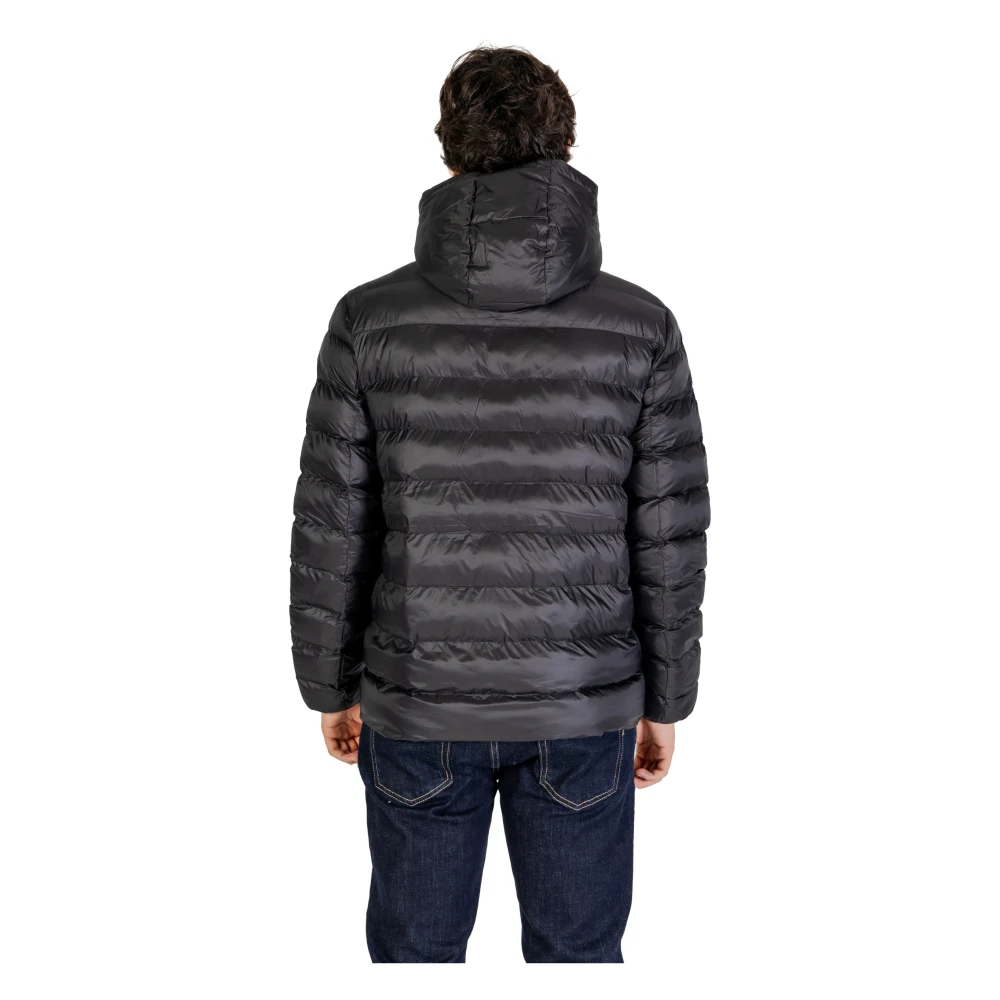 Calvin Klein Jeans Zwarte Hooded Ritsjas met Zakken Black Heren