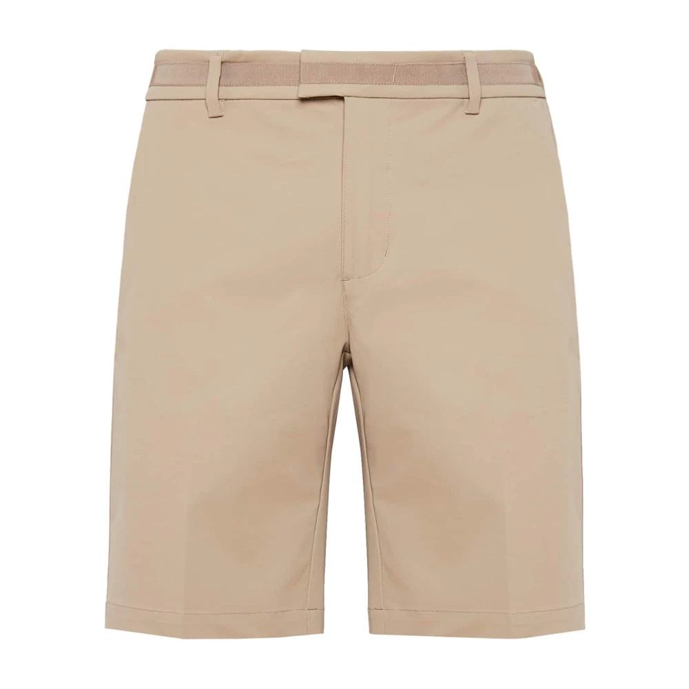 Boggi Milano B Tech Stretch Nylon Bermuda Shorts Beige Heren