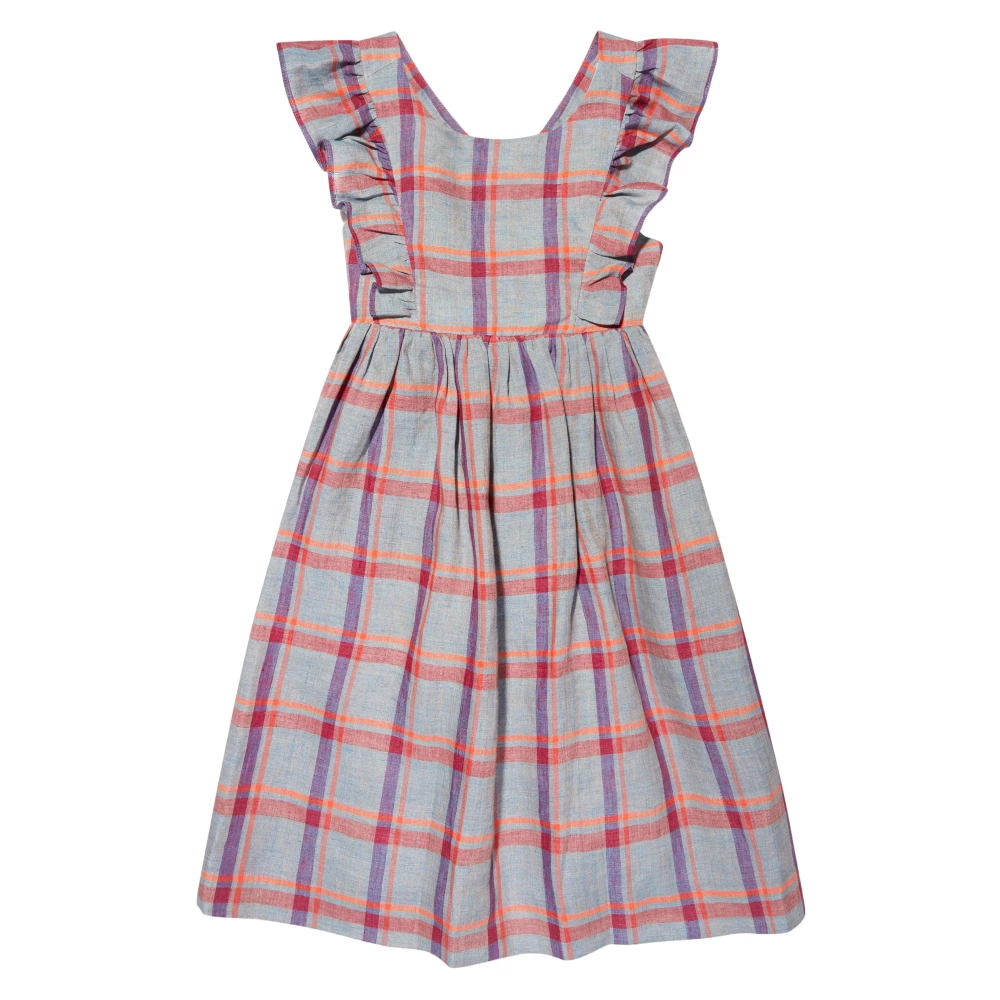 Bonpoint Women's Grey Checked Linen Carole Dress In