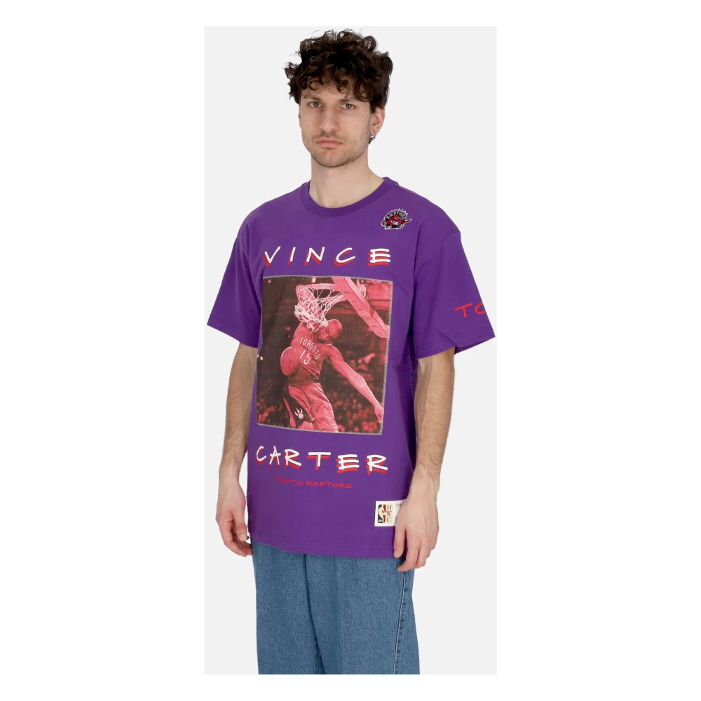 Mitchell & Ness Vintage NBA Tee Vince Carter Toronto Purple Heren
