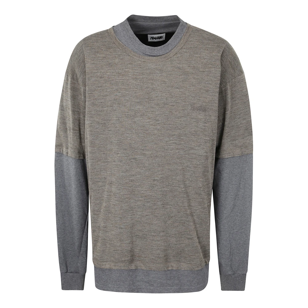 Magliano Wollen T-Shirt met Lange Mouwen en Padding Gray Heren