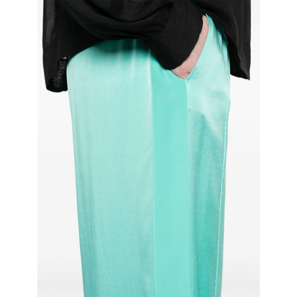 Forte Blauw-Groene Elastische Taillebroek met Zakken Green Dames
