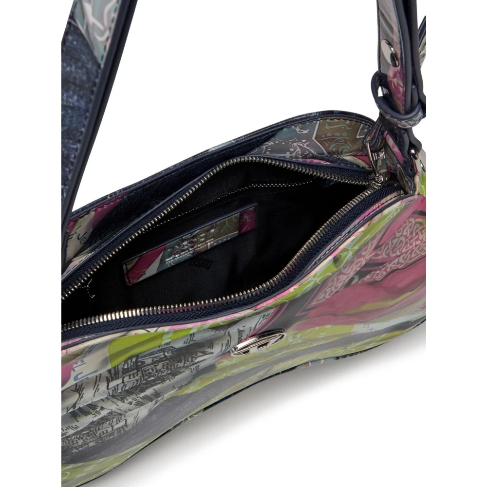 Diesel Multikleur Schoudertas met Ovaal Logo Multicolor Dames