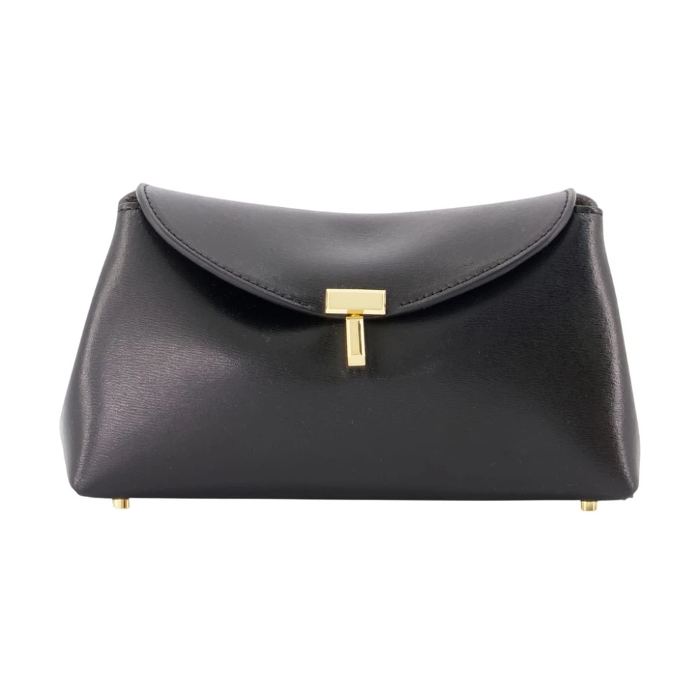 Toteme Gold/Black T-Lock Mini Leather Clutch - Image 2