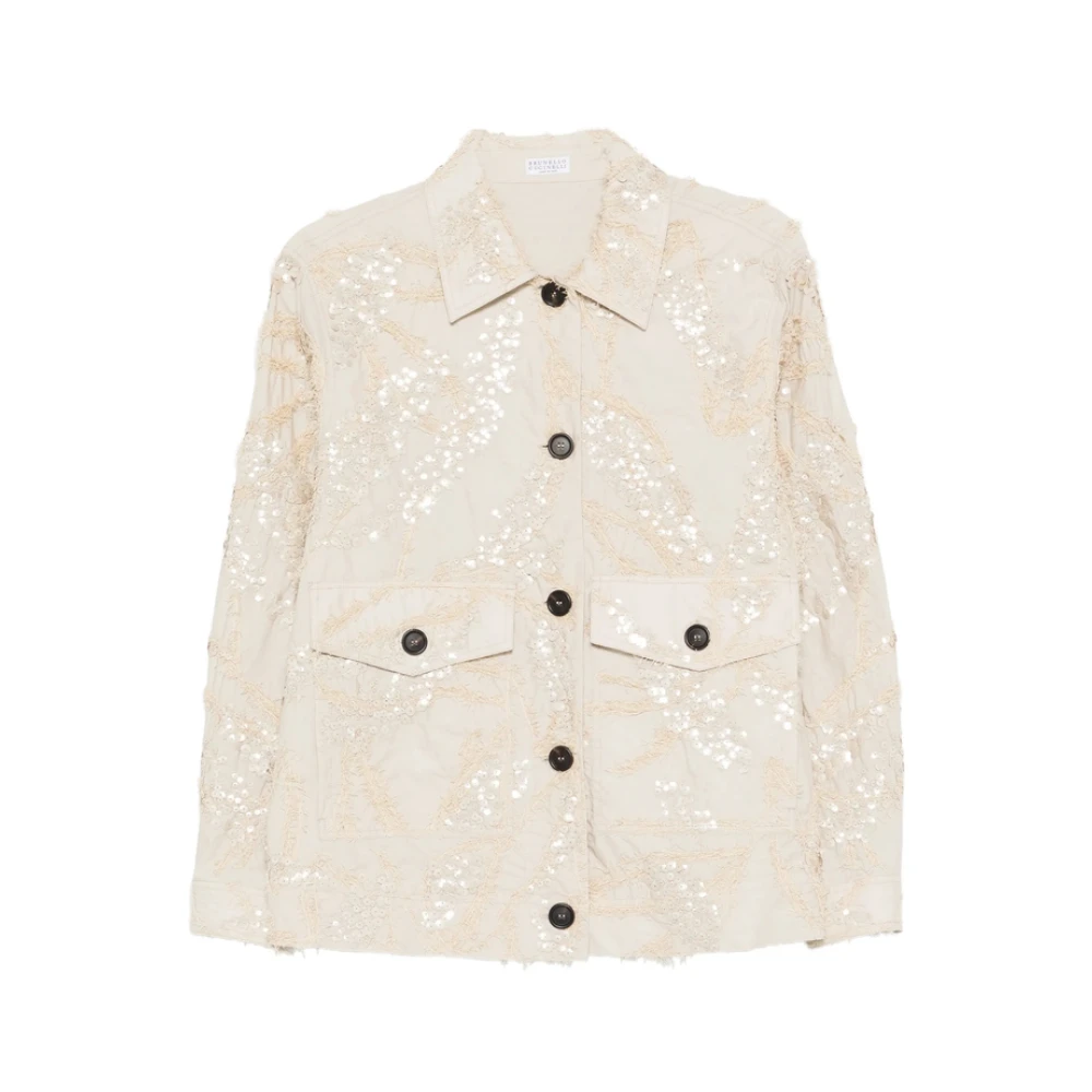 Brunello Cucinelli Women's Beige Light Jacket - Light Jackets - M - Jackets