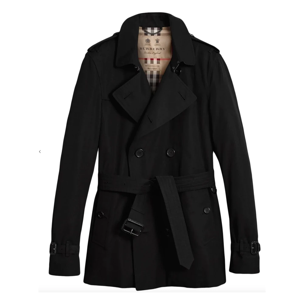 Burberry Zwarte Waterdichte Trenchcoat Blue Heren