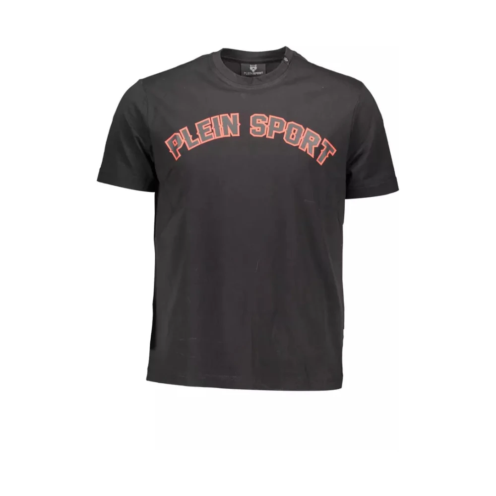 Plein Sport Zwart Katoenen T-Shirt met Print Black Heren