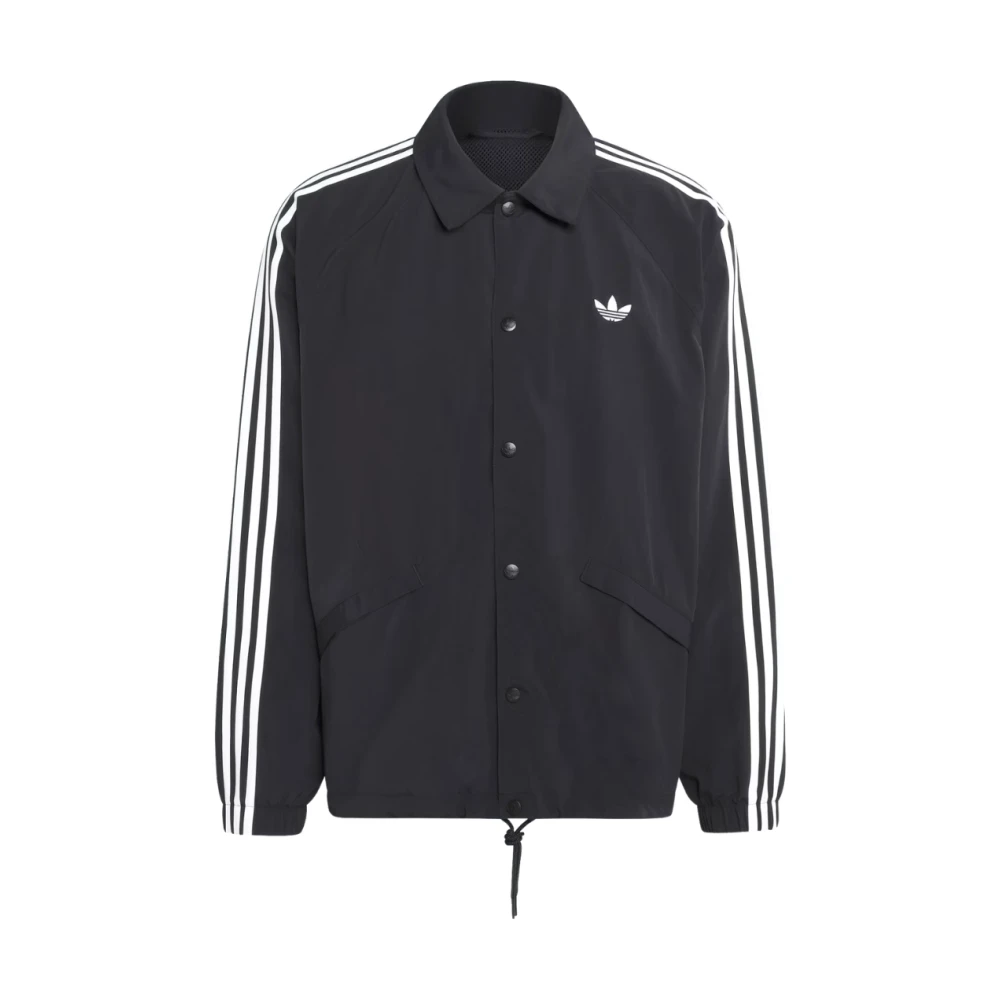 Adidas Men's Black Training Jackets, L, 3-Stripes Coach Jacket