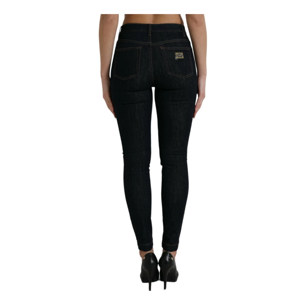 Dolce & Gabbana Donkerblauwe Skinny Denim Jeans Blue Dames