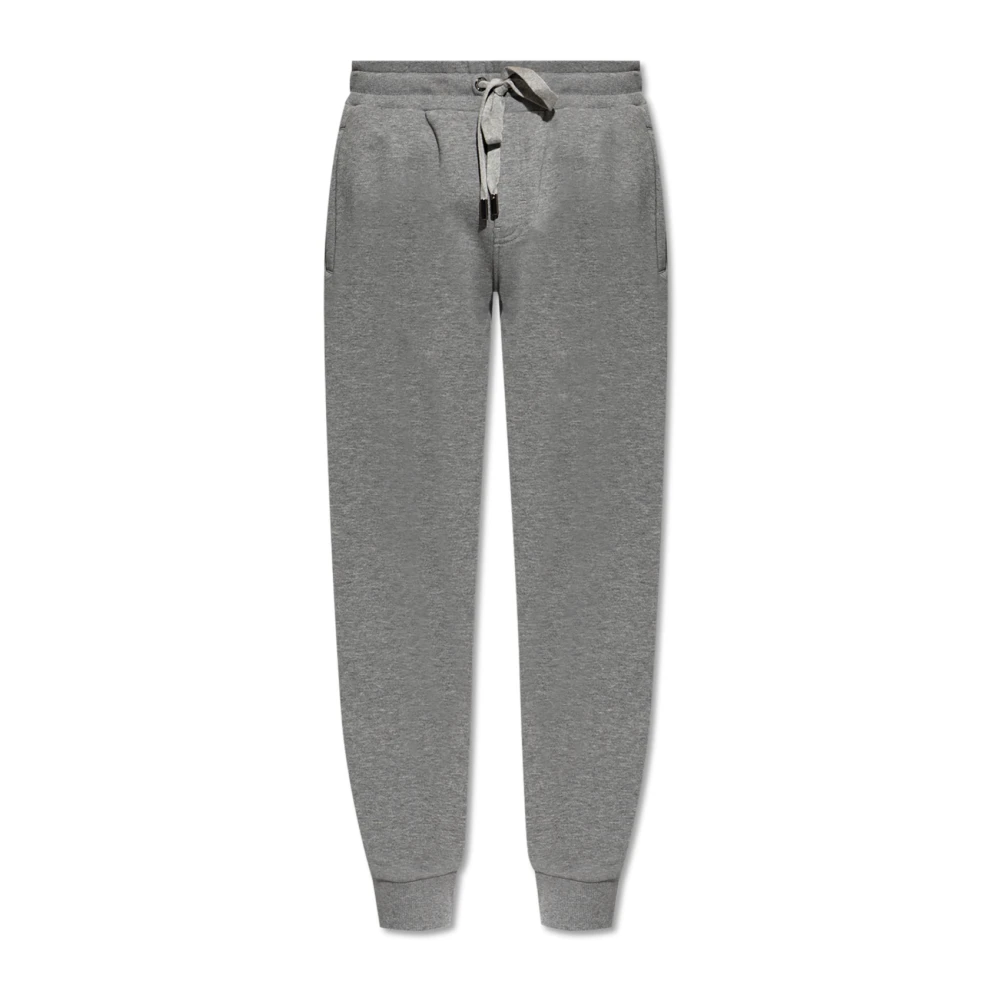 Dolce & Gabbana Sweatpants met logo applicatie Gray Heren