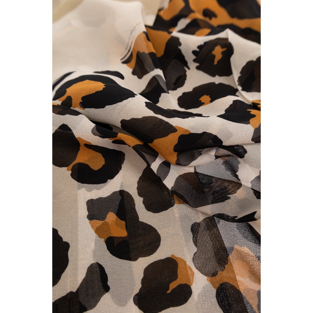 Moschino Zijden sjaal met dierenmotief Beige Unisex