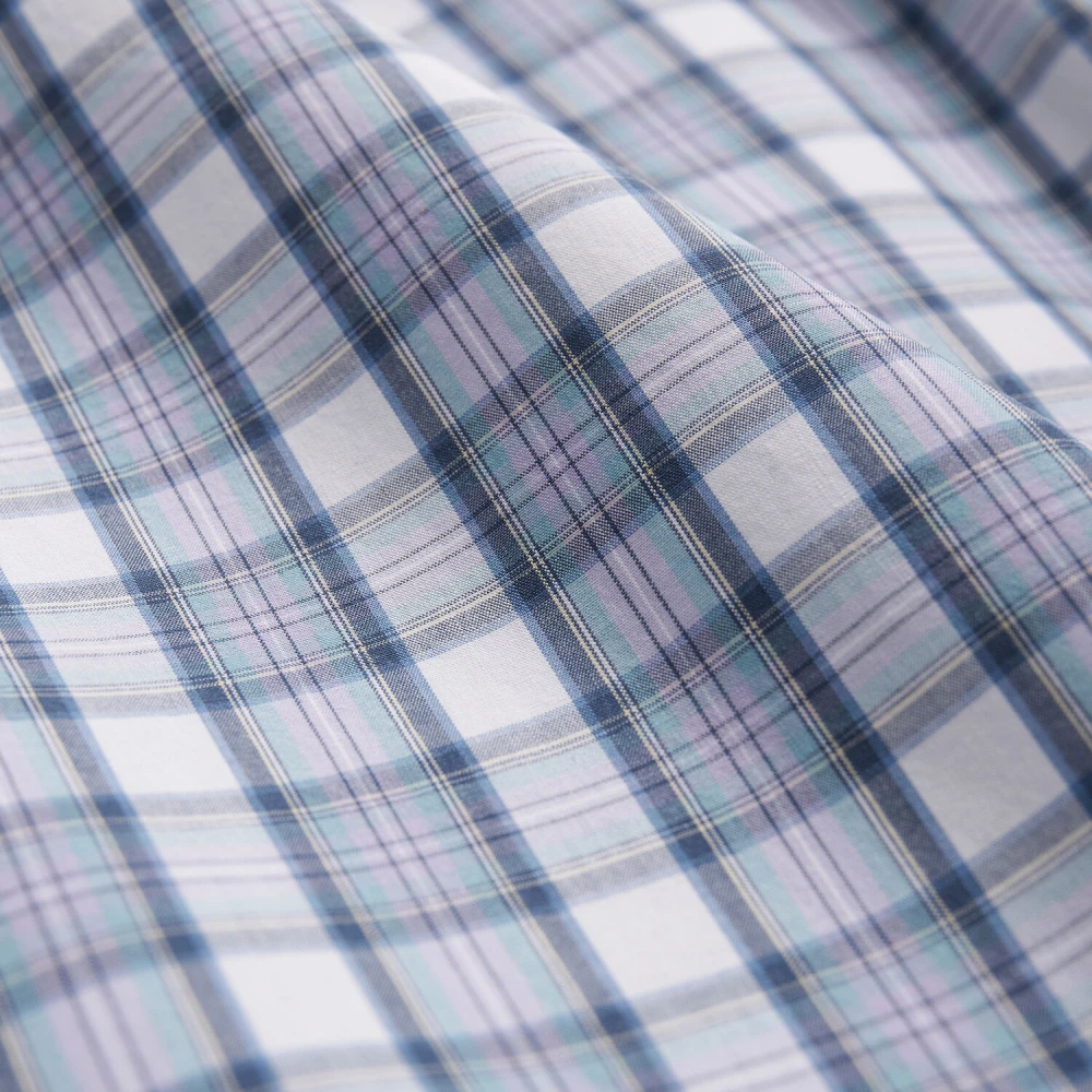 Brooks Brothers Aqua Tartan Regular Fit Overhemd van Poplin Katoen Multicolor Heren