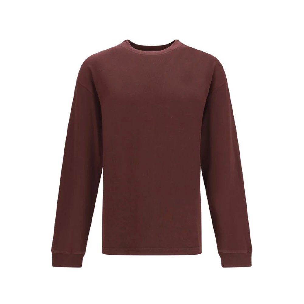 Dolce & Gabbana Mannelijk Bruin Tops Heren, L, Katoen, Geribbelde Crew Neck Sweater