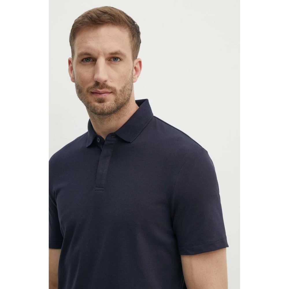 Armani Exchange Stretchkatoenen Poloshirt Slim Fit Blue Heren