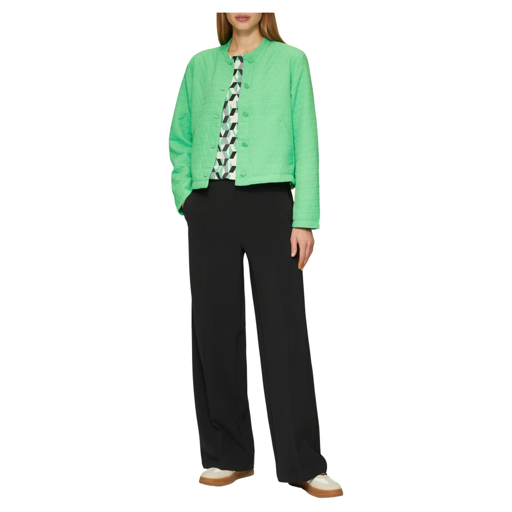 s.Oliver Stijlvolle Blouson Jas met Opstaande Kraag Green Dames