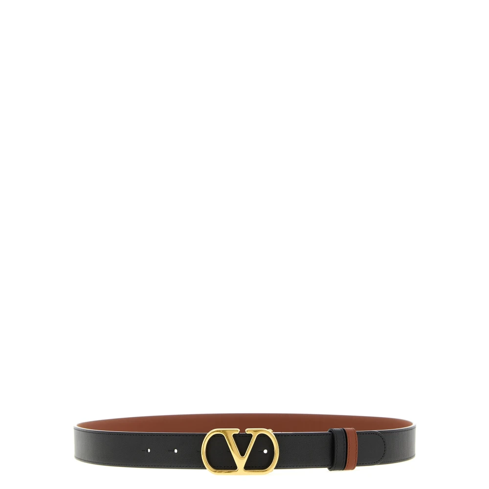 Valentino Garavani Black Belts, Male, 95 Cm, Reversible Smooth Calf Leather Belt