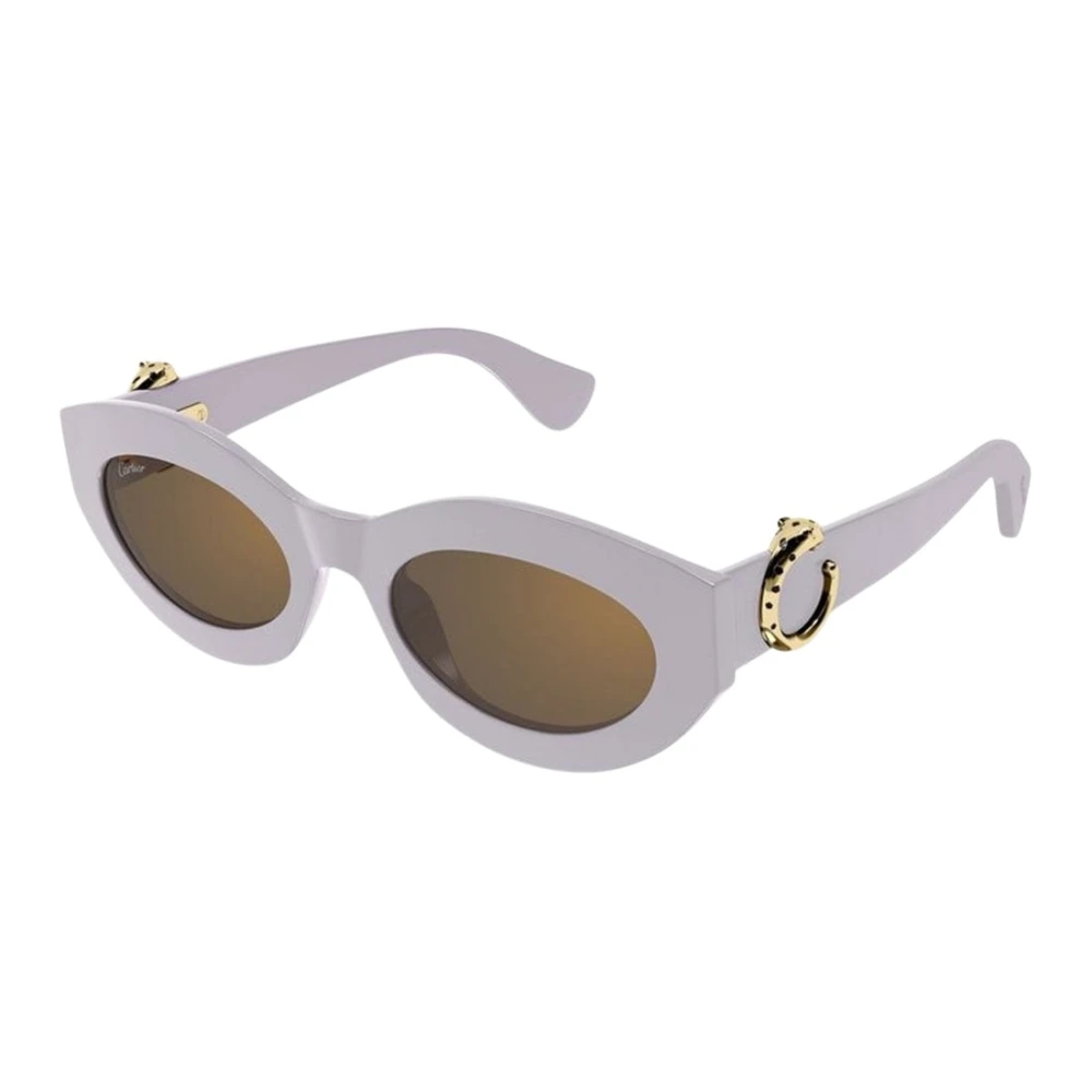 Cartier Women's Purple Sunglasses, 53 Mm, Oval Sunglasses