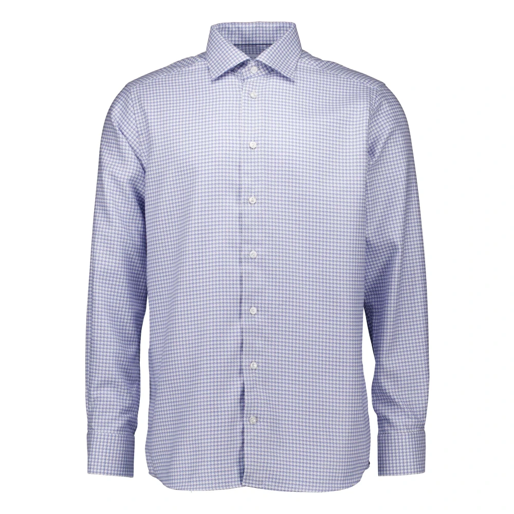 Eton Men's Blue Blauw Stijlvol Model Casual Shirt