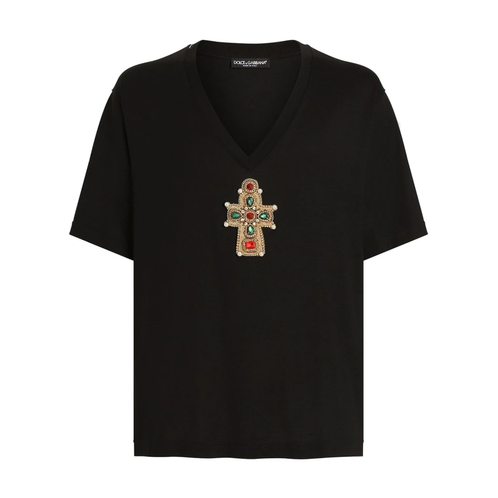 Dolce & Gabbana Casual katoenen T-shirt in zwart Black Heren