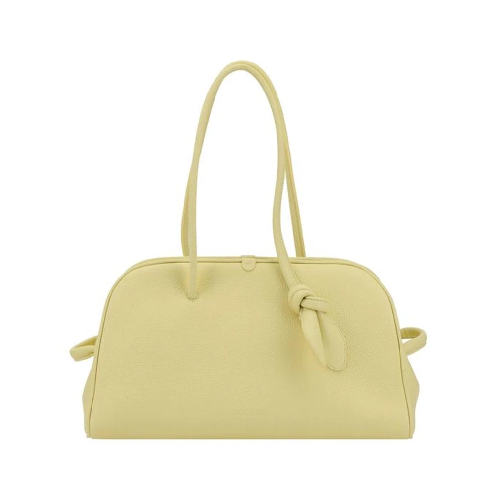 Jacquemus Stijlvolle leren schoudertas met strikdetail Yellow Dames
