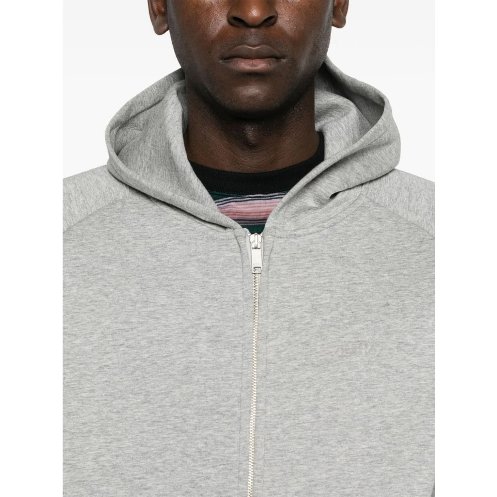 Autry Heather Grey Zip-Through Hoodie Gray Heren
