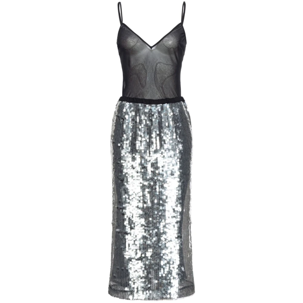 Pinko Paillet Gelaagde Rok Gray Dames