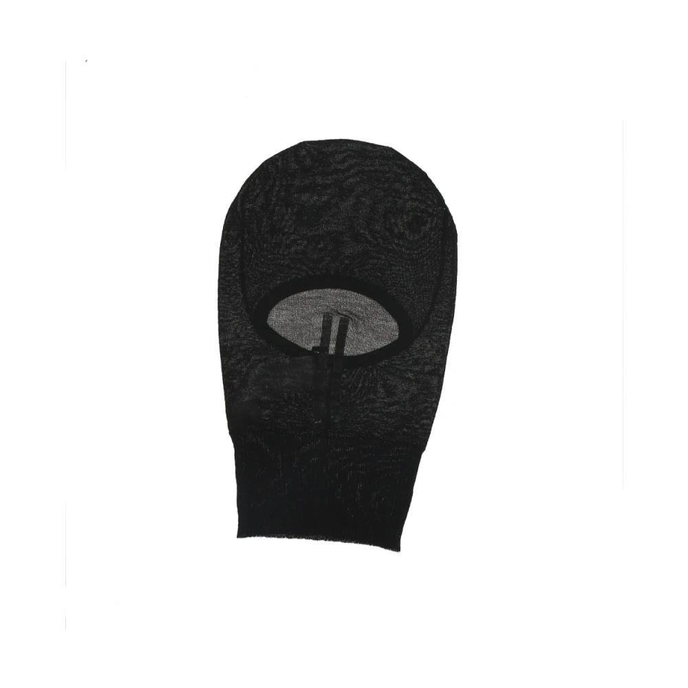 Rick Owens Balaclava met Geribbelde Onderkant Black Heren