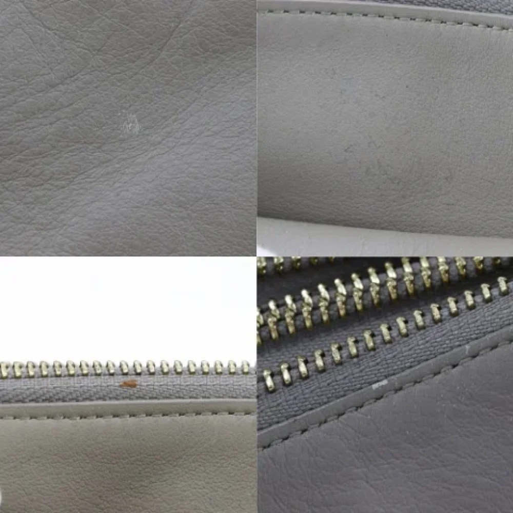 Celine Vintage Pre-owned Leather celine-bags Gray Dames