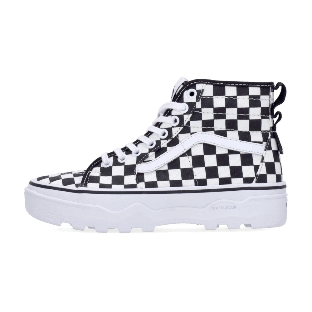 Vans Women's White Sneakers,, Checkerboard Sk8-Hi High Sneaker Size 7 Uk