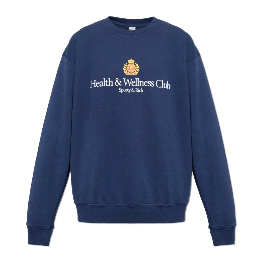 Sporty & Rich Sweatshirt uit de NY Crest collectie Blue Unisex