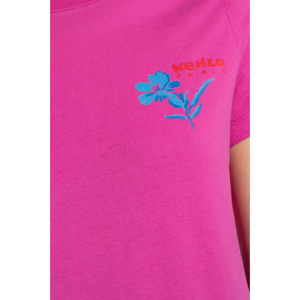 Kenzo T-shirt met logo Pink Dames