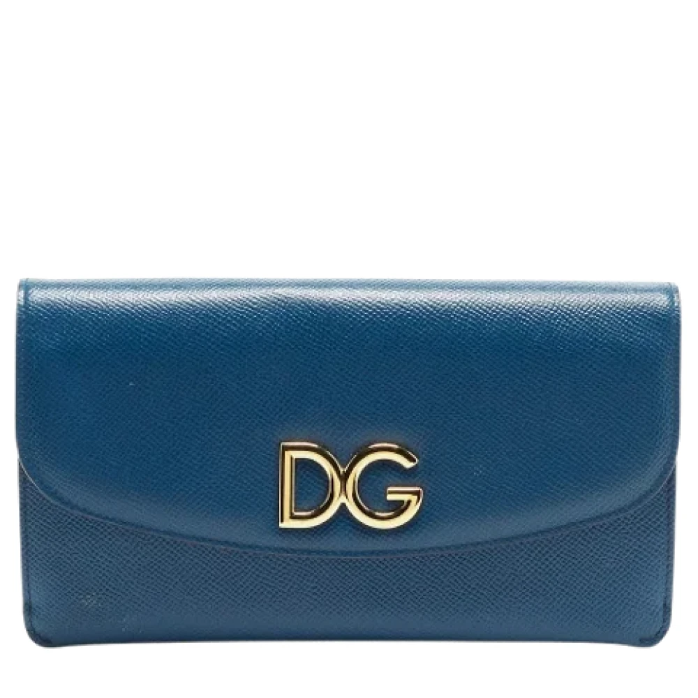 Dolce & Gabbana Pre-owned Leather clutches Blue Dames