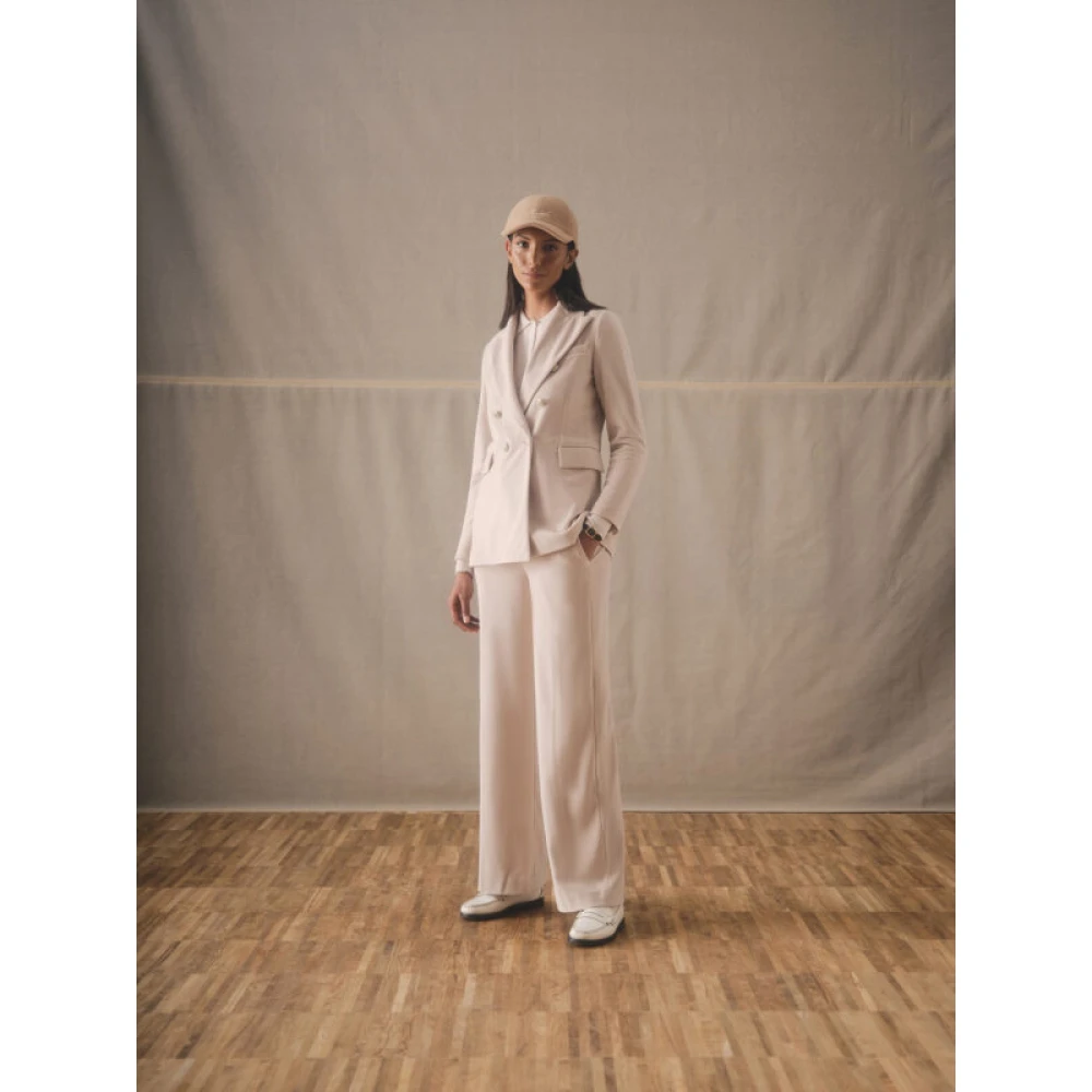 Circolo 1901 Beige High-Waisted Velours Broek Beige Dames