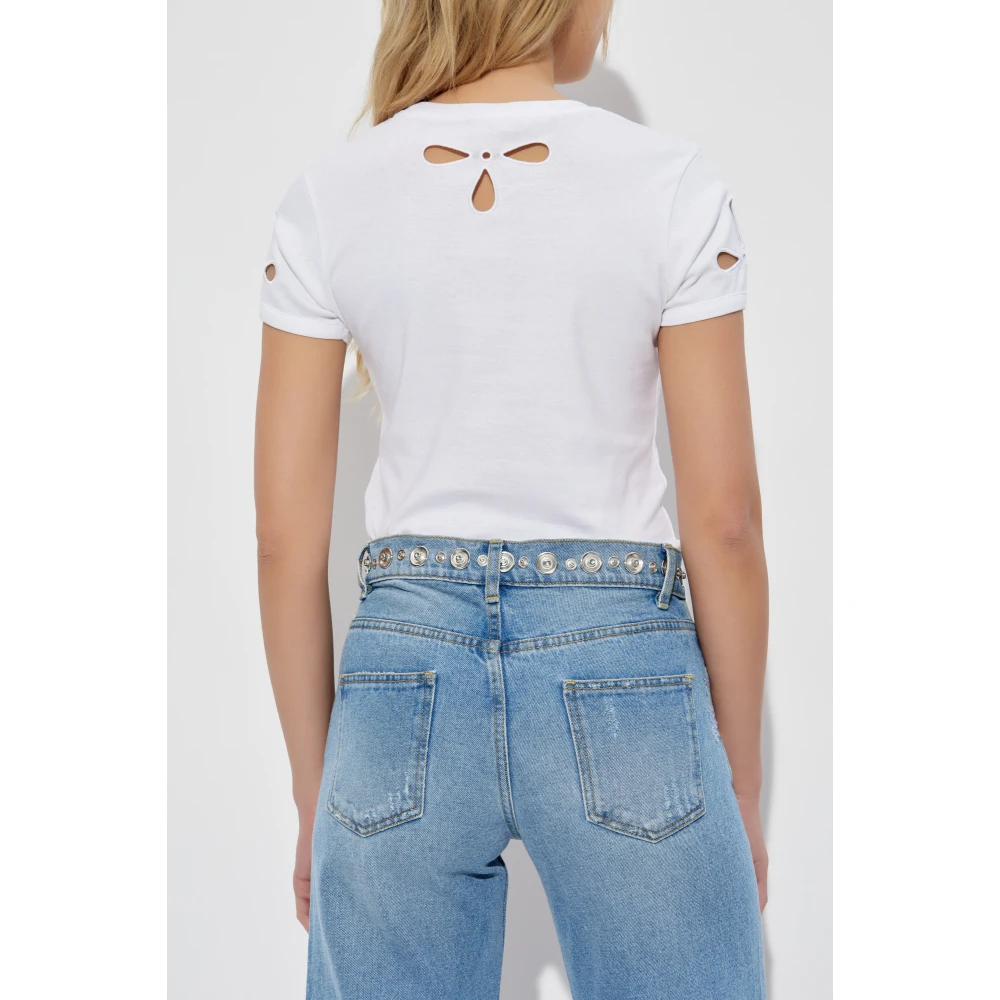 Coperni T-shirt met kantpatroon White Dames