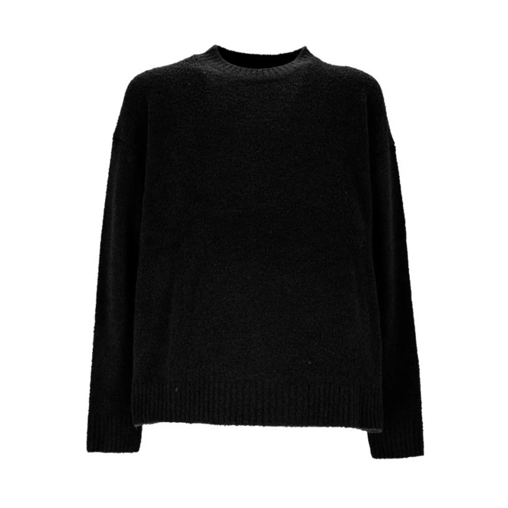 Amish Boucle Gebreide Trui in Zwart Black Heren