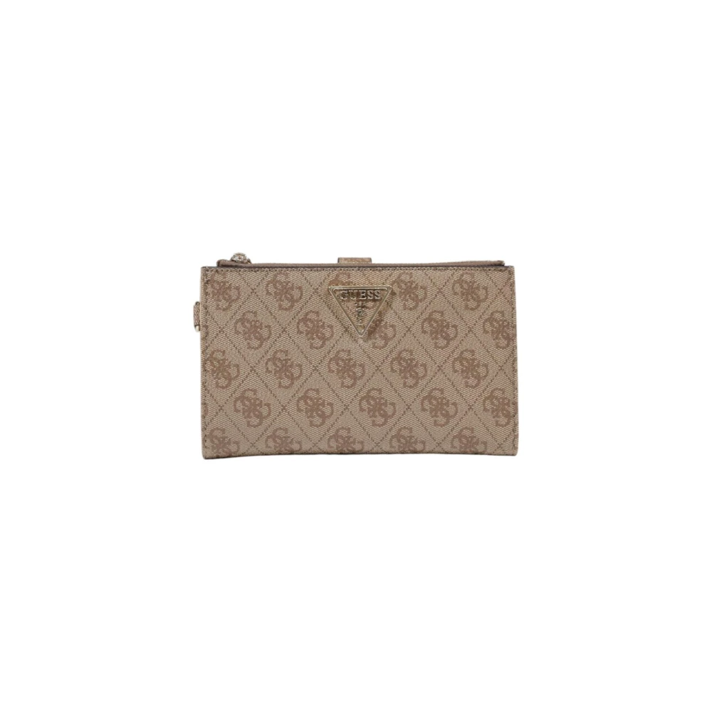 Guess Stijlvolle Printpatroon Ritsportemonnee Brown Dames