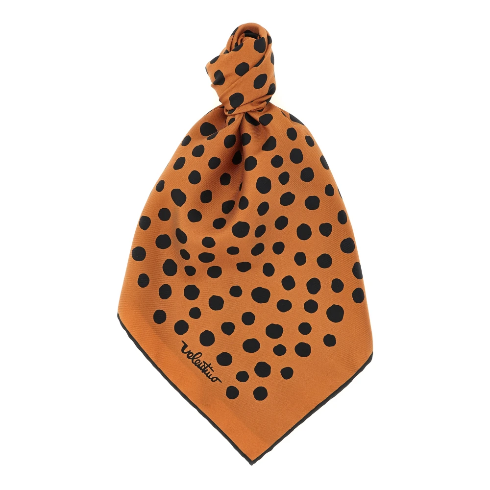 Valentino Garavani Women's Brown Dalmatian Polka Dot Silk Scarf - Silk Scarves - One Size - Accessories