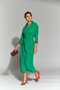 robe-midi-verte-avec-col-croise