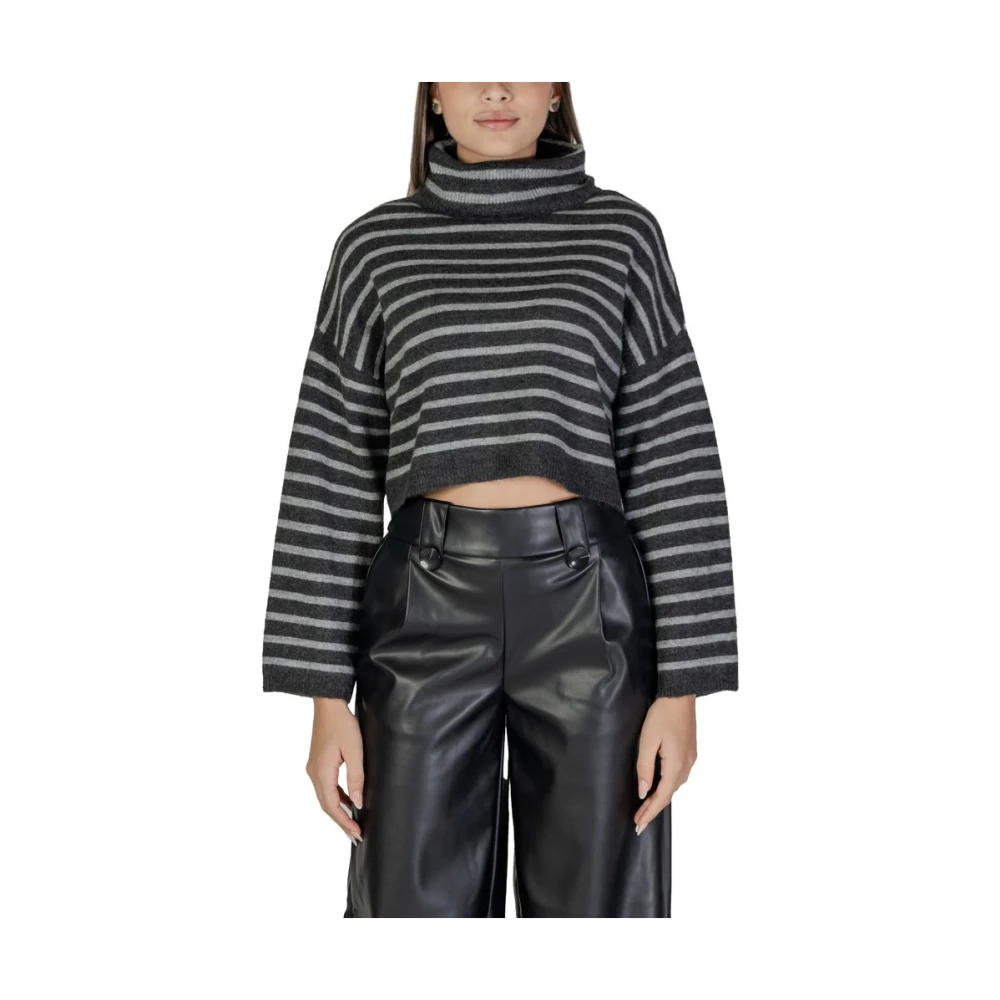 Only Grijze Gebreide Trui Herfst Winter Collectie Gray Dames
