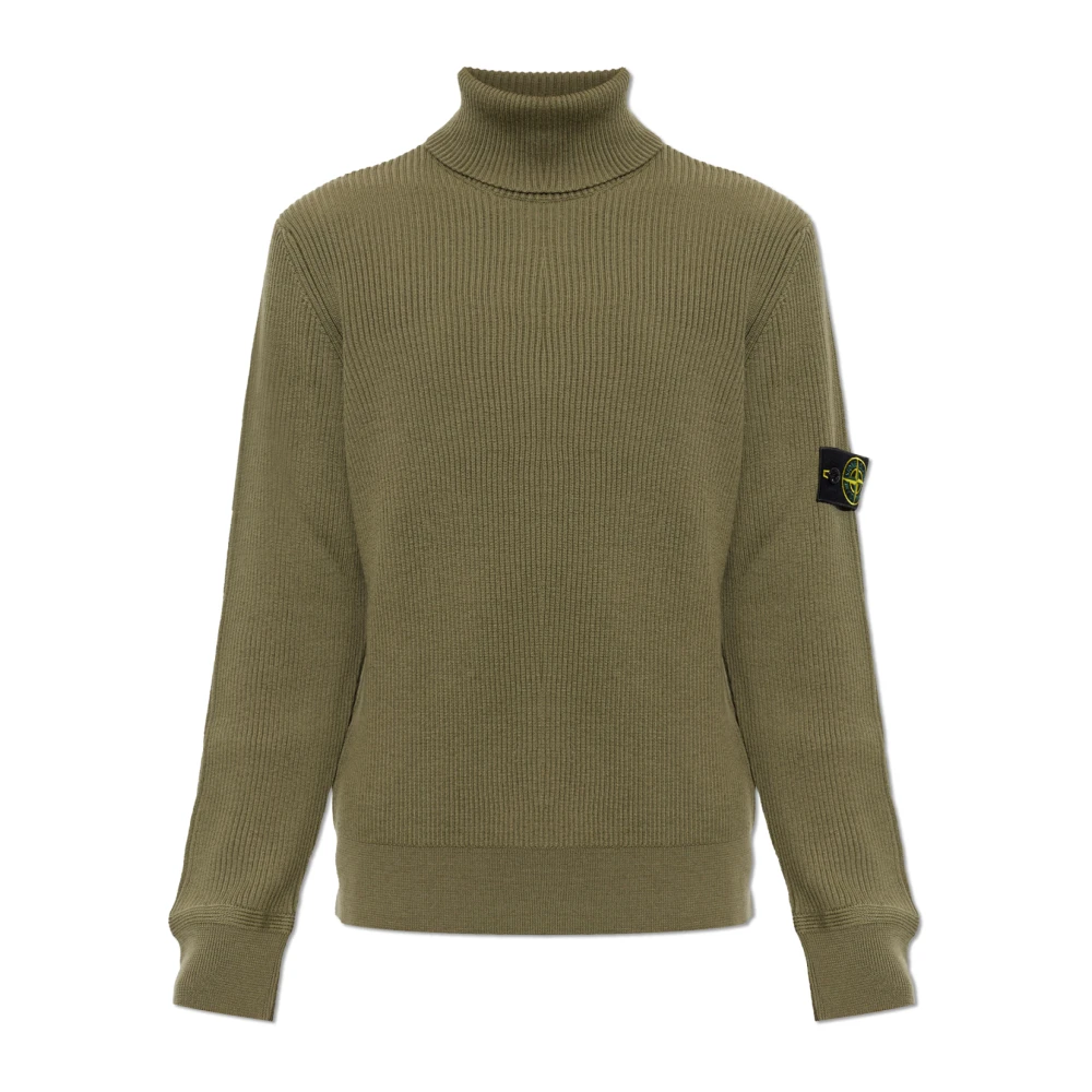 Stone Island 5100052 Full Rib Rws Wool - Male - Turtlenecks - Green - Xl - Knitwear