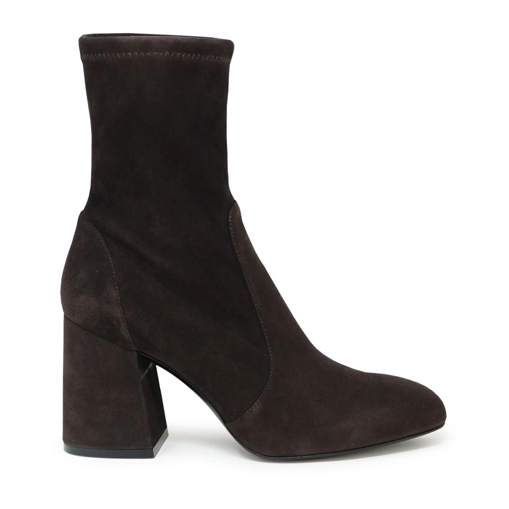 Stuart Weitzman Donkerbruine Enkellaarzen Brown Dames