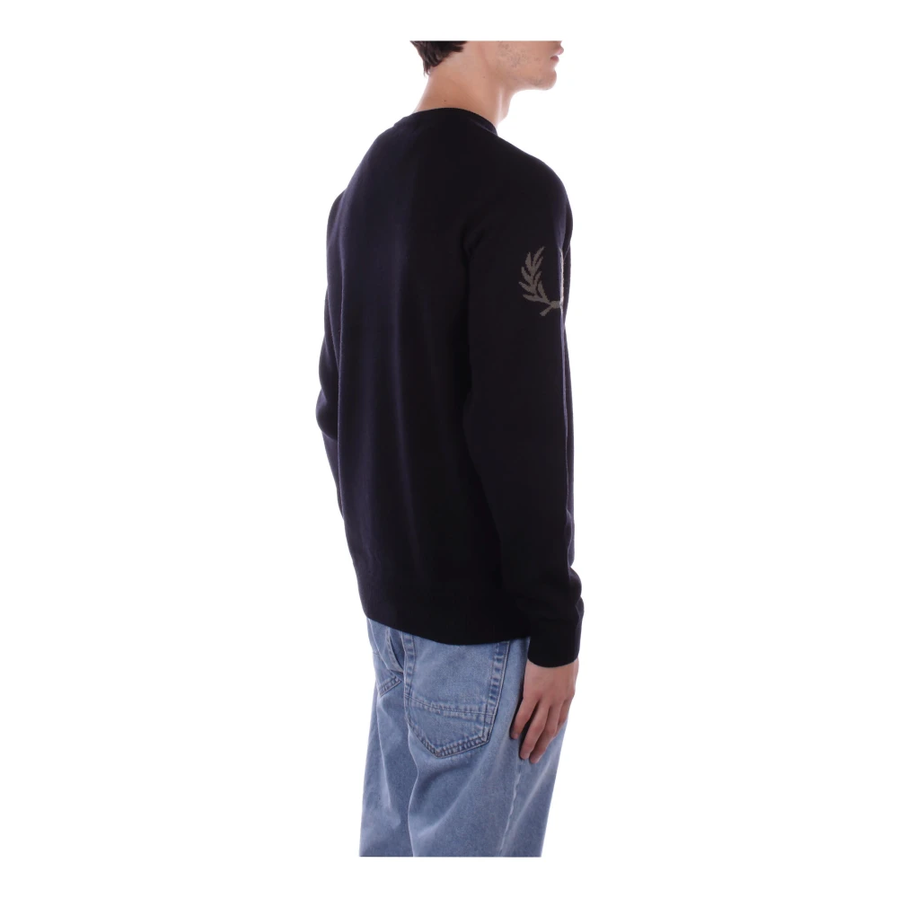 Fred Perry Zwart Logo Zij Sweater Black Heren