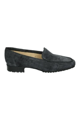 Grå Slip-Ons med Läderyttersula