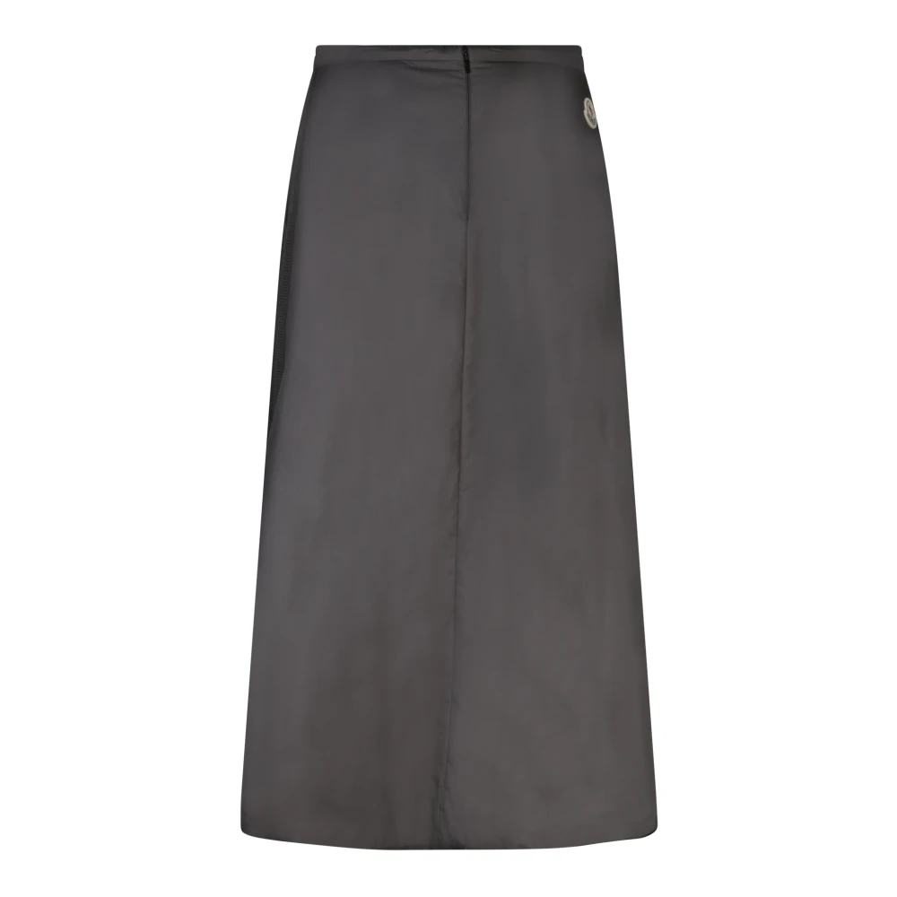 Moncler Elegante Midi Rok in Gladde Stof Black Dames