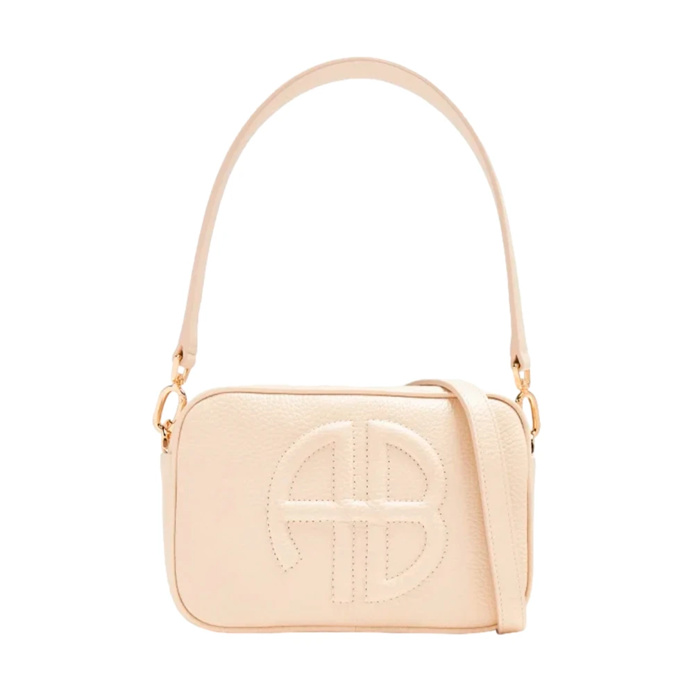 Anine Bing Gestileerde schoudertas met gouden details Beige Dames