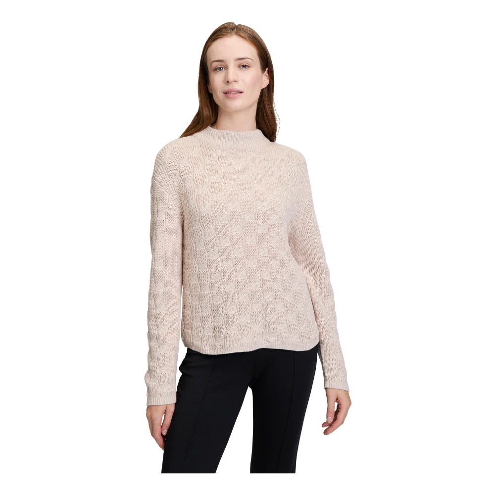 Betty Barclay Chunky Gebreide Trui met Structuur Beige Dames